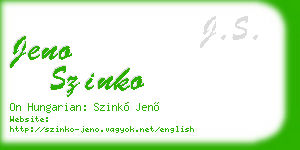 jeno szinko business card